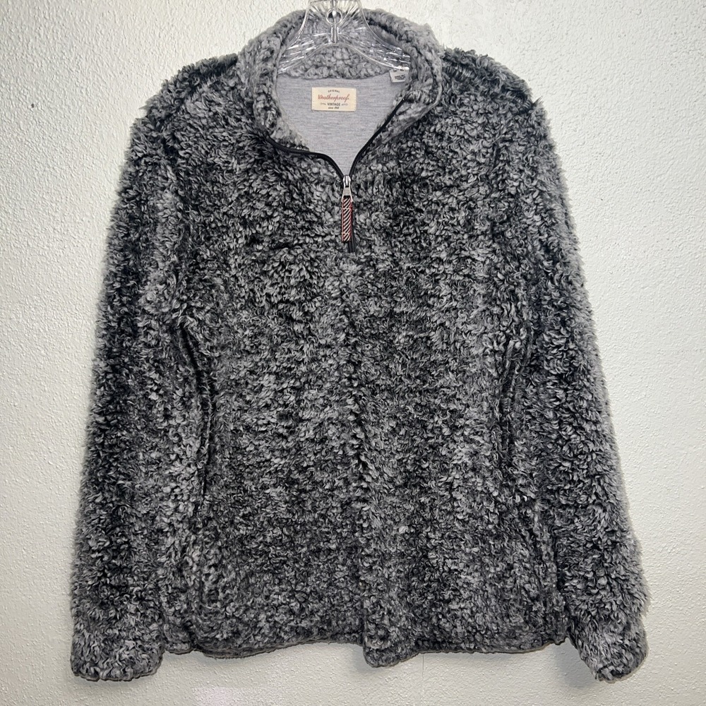 Weatherproof Vintage Women's Zipper Sweater Size: Small Gray Sherpa Soft Pockets